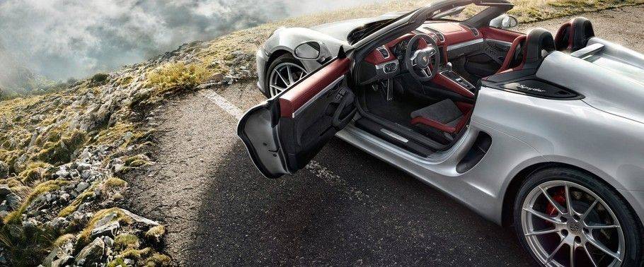 Porsche Boxster Spyder Driver's Side View Door Open Porsche Boxster Spyder Driver's Side View Door Open