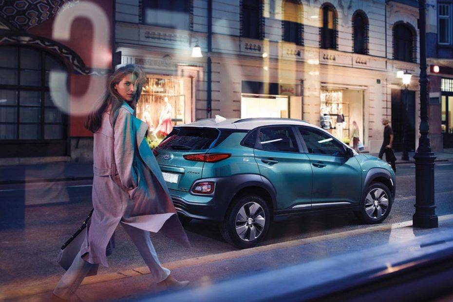 Rear Medium View of Hyundai Kona EV Rear Medium View of Hyundai Kona EV